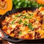 Cheesy Beef and Pumpkin Enchilada Skillet Recipe