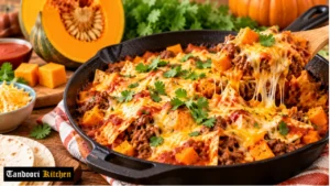 Cheesy Beef and Pumpkin Enchilada Skillet Recipe