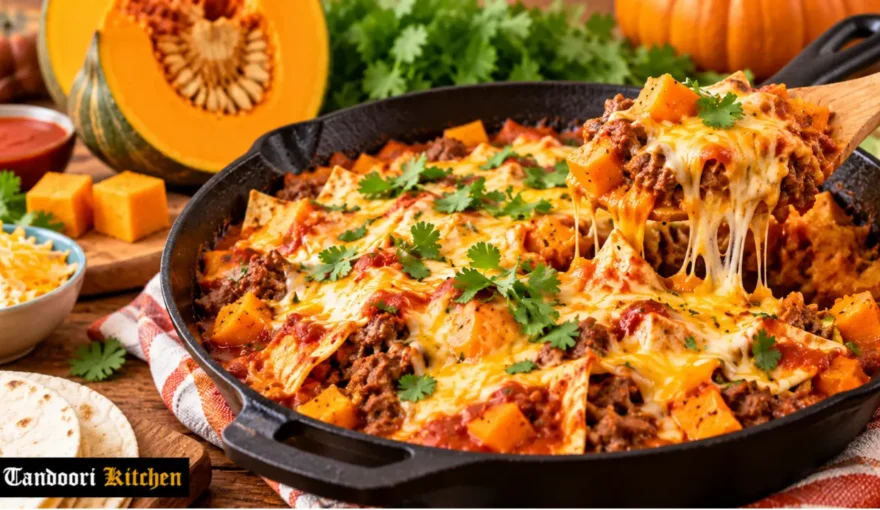 Cheesy Beef and Pumpkin Enchilada Skillet Recipe