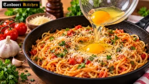 crispy spaghetti with eggs