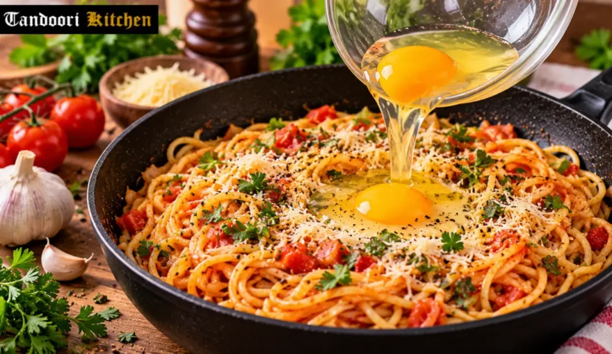 crispy spaghetti with eggs